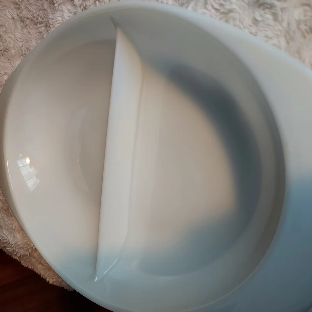 Pyrex White Divided Serveware 70s Dining Essential Milk Glass Serving Dish